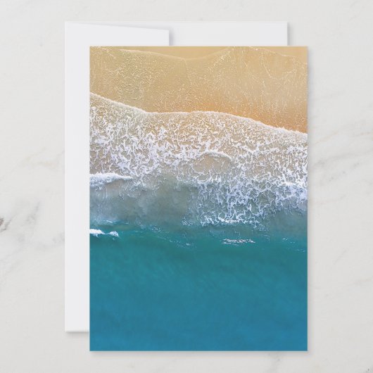 一つはビーチ誕生日 招待状 (裏面)