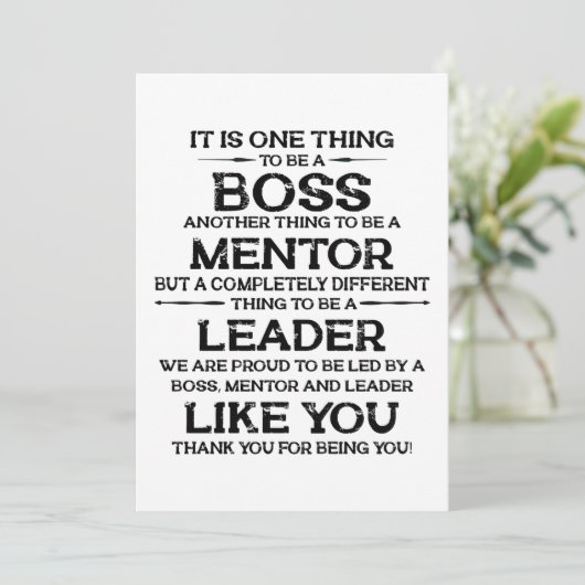 一つはボス |メンター |引出線の引用文 サンキューカード (スタンド正面)