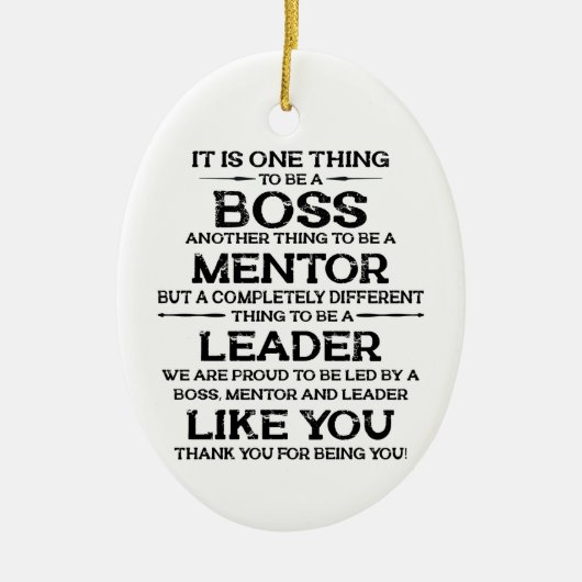 一つはボス |メンター |引出線の引用文 セラミックオーナメント (正面)