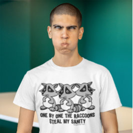 一つ一つアライグマデザイン Tシャツ