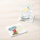 一つ二つ幸せなこと与えだ！ スクエアペーパーコースター (インサイチュ)