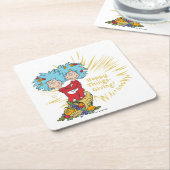 一つ二つ幸せなこと与えだ！ スクエアペーパーコースター (アングル)