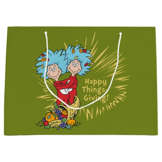 一つ二つ幸せなこと与えだ！ ラージペーパーバッグ (正面)