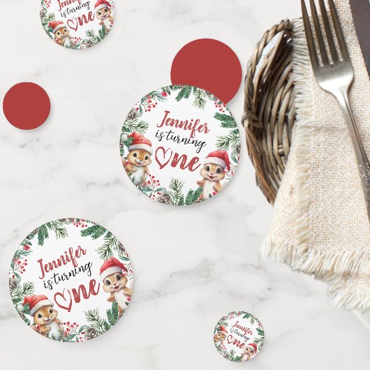 一つ回っている |リスのクリスマス1回目の誕生日 コンフェッティ