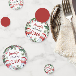 一つ回っている |雪だるまクリスマス1回目の誕生日 コンフェッティ