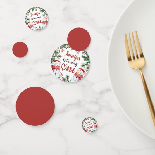 一つ回っている |雪だるまクリスマス1回目の誕生日 コンフェッティ (グループ)