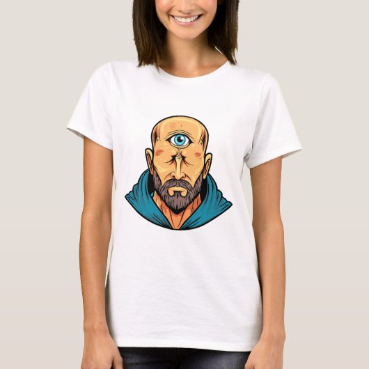 一つ目巨人サイクロプス モンスター クリーチャー Tシャツ (正面)
