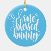一つ賛美のバニーの復活書道 |オーナメント セラミックオーナメント (裏面)