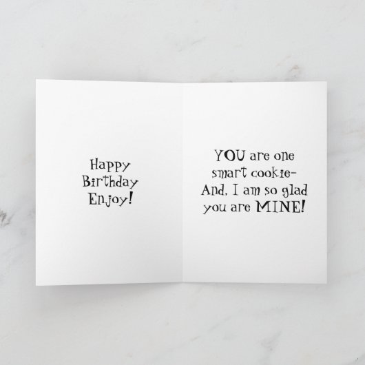 一つ頭が切れるのクッキーの姉妹誕生日 カード (内部)