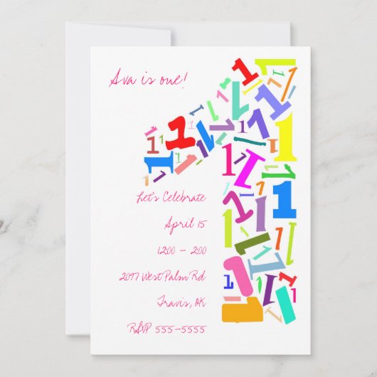 一つ！ 招待状 (正面)