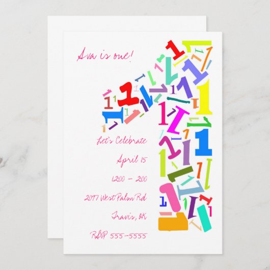 一つ！ 招待状 (正面/裏面)