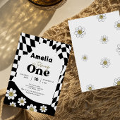 一つ！ |黒市松模様に |ギンガム |誕生日 招待状