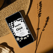 一つ！ |黒市松模様に |ギンガム |誕生日 招待状