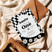 一つ！ |黒市松模様に |ギンガム |誕生日 招待状