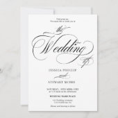 一はっきりしたつの書道に全ての白黒が詰め結婚込まれる 招待状 (正面)