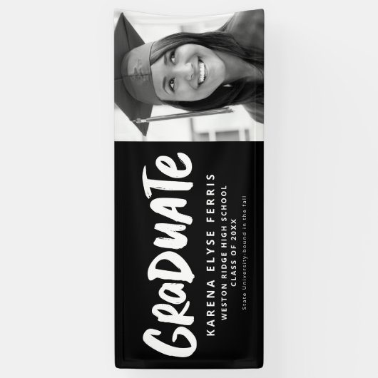 一はっきりしたモダン写真白黒を卒業 横断幕 (縦)