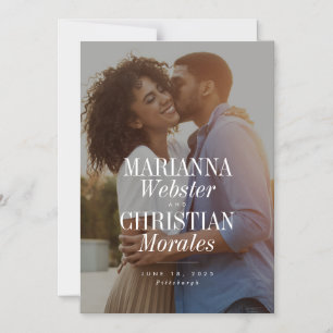 一はっきりした枚のユニーク写真の名前は日付を保存する マグネット招待状