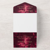 一エレガントつにマゼン結婚タピンクのフローラ オールインワン招待状 (外側)