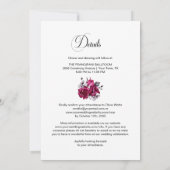 一エレガントつのピンク色のバラのフローラの結婚全て 招待状 (裏面)