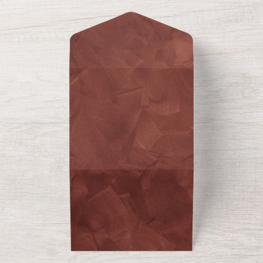 一エレガントつの侵略でシックな茶色の埃っぽい素朴な オールインワン招待状 (外側)