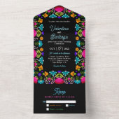 一エレガントつの招待状に結婚フィエスタの全て オールインワン招待状 (内側)