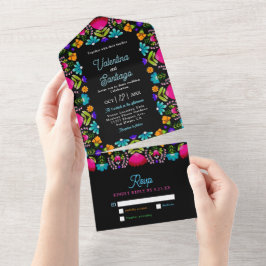 一エレガントつの招待状に結婚フィエスタの全て オールインワン招待状