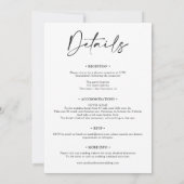 一エレガントつの書道に全ての白黒が詰め結婚込まれる 招待状 (裏面)