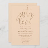 一エレガントつの柔らかい桃の中ですべて愛結婚する 招待状 (正面/裏面)