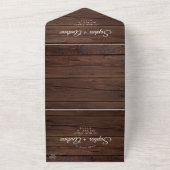 一エレガントつの素朴招待状に緑 オールインワン招待状 (外側)