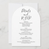 一エレガントつの緑のフローラアーチ結婚 招待状 (裏面)