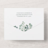 一エレガントつのInvに結婚あるユーカリ・グリーナリー オールインワン招待状 (裏面)