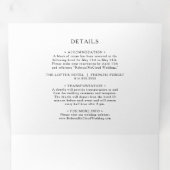 一エレガントつ結婚の3倍のオリーブグリーン 三つ折り招待状 (内部最初)