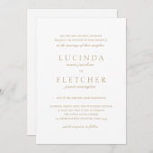 一エレガントフォーマルつのQRコードの全結婚金ゴールド 招待状 (正面/裏面)