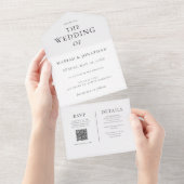 一エレガントミニマルつの結婚式招待状 オールインワン招待状 (貼ってはがせる)