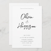 一エレガントモダン予算で結婚す 招待状 (正面/裏面)