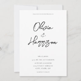 一エレガントモダン予算で結婚す 招待状