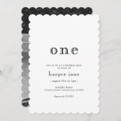 一エレガントモダン歳の誕生日招待状 招待状 (正面/裏面)