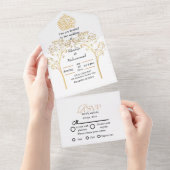 一エレガントモダン結婚つのInvに含まれるイスラム教全体 オールインワン招待状 (貼ってはがせる)