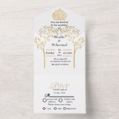 一エレガントモダン結婚つのInvに含まれるイスラム教全体 オールインワン招待状 (内側)