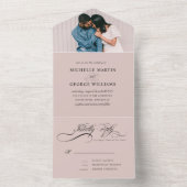 一エレガント度の招きで書赤面 オールインワン招待状 (内側)