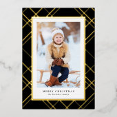 一エレガント枚のフォトブラック金ゴールド 箔シーズンカード (正面)