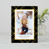 一エレガント枚のフォトブラック金ゴールド 箔シーズンカード (立ち正面)