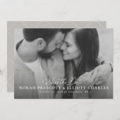 一エレガント枚の写シンプル真を書いて日付を保存する セーブザデート (正面/裏面)