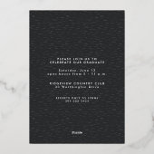 一エレガント枚シンプルの写真卒業生の脚本 箔招待状 (裏面)