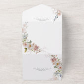 一エレガント結婚つの招待状の花 オールインワン招待状 (外側)
