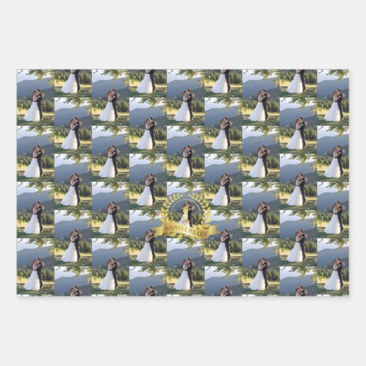 一カスタマイズ年結婚記念お祝い ラッピングペーパーシート (正面3)