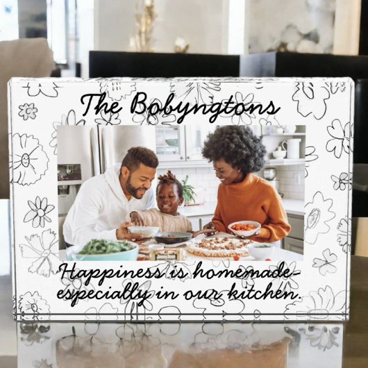 一カスタム枚フォトファミリー幸せフローラ白黒 フォトブロック