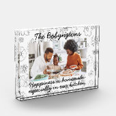 一カスタム枚フォトファミリー幸せフローラ白黒 フォトブロック (左)