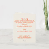 一カラフルつ折った結婚招待状で 招待状 (裏面)