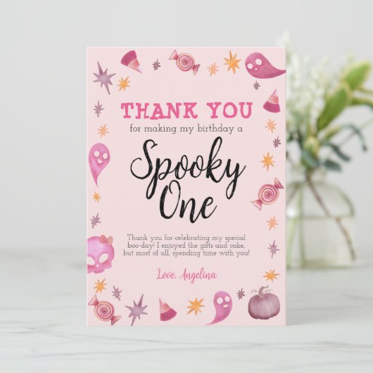 一ガーリー不気味誕生日サンキューカード サンキューカード (スタンド正面)